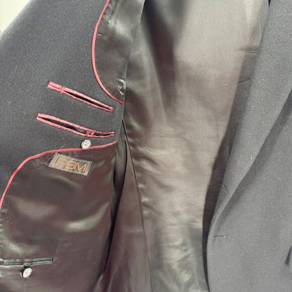 PBM 100% Camel Hair Black Blazer Mens Size 46L - Picture 4 of 7